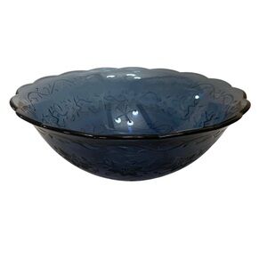 Princess House 5238 Fantasia Sapphire Large Scalloped Rim Serving Bowl Blue 11”
